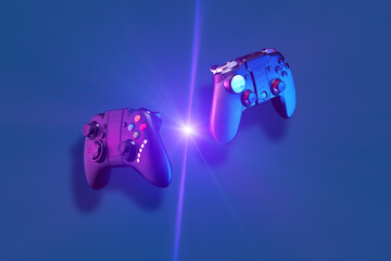 Two flying joysticks. © nuclear_lily