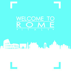 Welcome to Rome Skyline City Flyer Design Vector art.