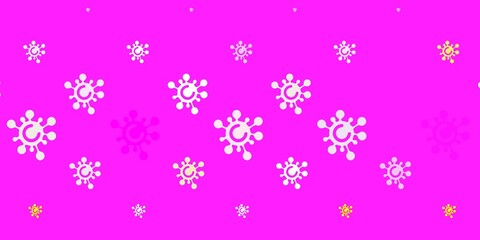Light Pink, Yellow vector pattern with coronavirus elements.
