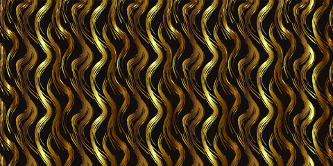 Dark brown abstract background, with golden waves, modern background for your design.