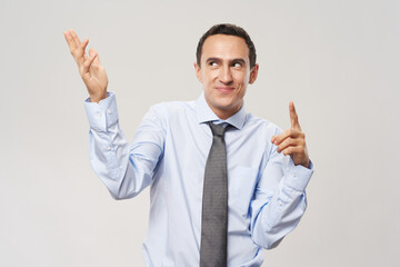 Cheerful male manager shirt tie office