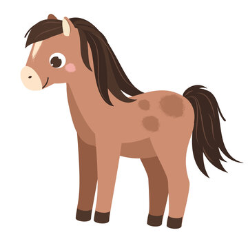 recommend clip art: Cartoon horse. Cute farm animal character. vector clip art