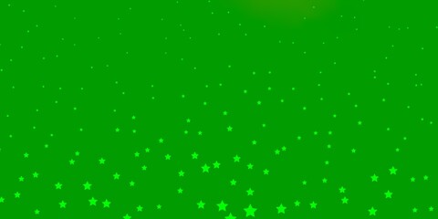 Dark Green vector background with small and big stars. Colorful illustration with abstract gradient stars. Pattern for websites, landing pages.