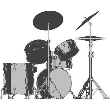 Drum Kit vector illustration.