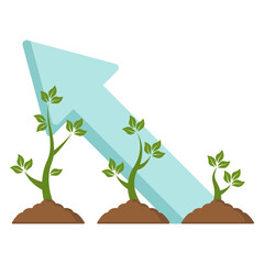 Green sprout growth icon vector illustration design