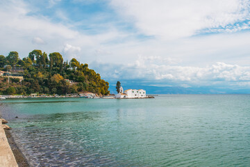 Naklejka premium Vlacherna monastery on Corfu island.