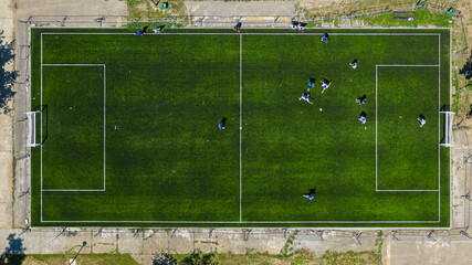 footbal / soccer field at day aerial © zarkoradovancev