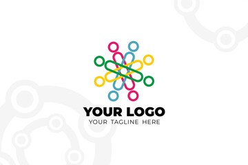 Colorful Isolated people Logo Template