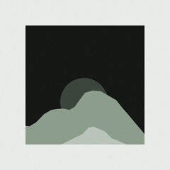 Mountains rocks silhouette art logo design illustration