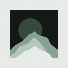 Mountains rocks silhouette art logo design illustration