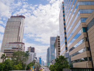 Fototapeta premium Skyscrapers of downtown Jakarta - the capital of Indonesia.