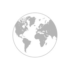 Earth globe map. Globe icon. World planet icon. Vector illustration