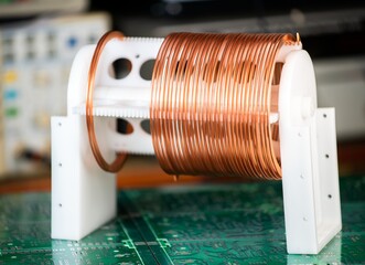 Close-up large and small coils