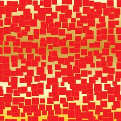 red mosaic tiles on golden surface