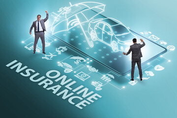 Concept of buying insurance online over internet