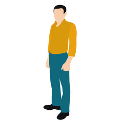 isolated, in flat style man, stands