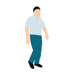 Fototapeta premium isolated, in a flat style man, guy is walking