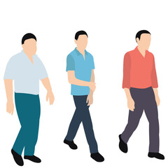 Fototapeta premium isolated, in flat style people are walking, group of people