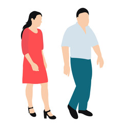 Fototapeta premium vector, isolated, in flat style people are walking, group of people