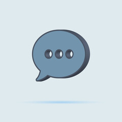 message icon. mail symbol on blue white background in flat 3D style