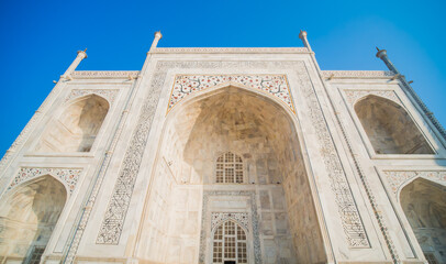 Agra, India - December 12, 2019: The legendary Taj Mahah in India.