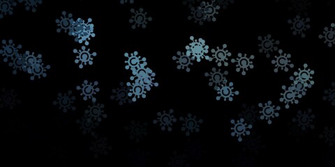 Dark gray vector pattern with coronavirus elements.