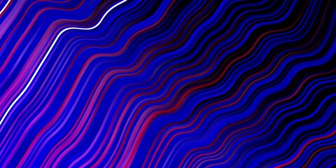 Dark Pink, Blue vector background with wry lines. Brand new colorful illustration with bent lines. Best design for your ad, poster, banner.