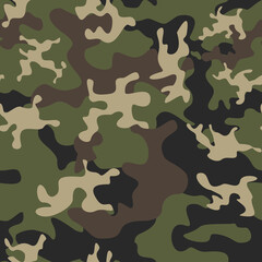 Fototapeta premium Seamless camouflage pattern classic.Army camo. Print. Vector