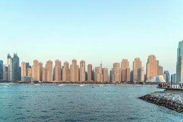 Waterfront view of Dubai Skyscrapers