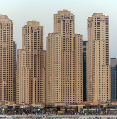 Fototapeta na wymiar Waterfront view of Dubai Skyscrapers