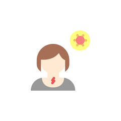 Cough, girl, coronavirus icon. Simple color vector elements of viral pandemic icons for ui and ux, website or mobile application