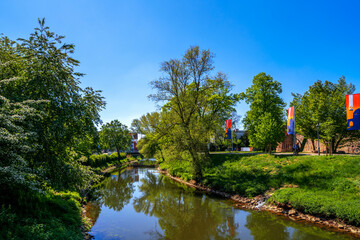 Nidda Fluss, Bad Vilbel, Hessen, Deutschland 