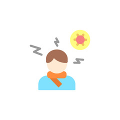 Headache, coronavirus icon. Simple color vector elements of viral pandemic icons for ui and ux, website or mobile application