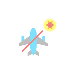 No flight, plane, coronavirus icon. Simple color vector elements of viral pandemic icons for ui and ux, website or mobile application