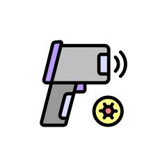 Thermometer, coronavirus icon. Simple color with outline vector elements of viral pandemic icons for ui and ux, website or mobile application