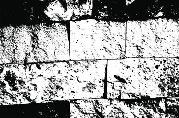 Bricks texture. Stone background.Grunge texture. Grunge black and white vector overlay. Grungy grainy surface.