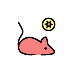 Mouse, coronavirus icon. Simple color with outline vector elements of viral pandemic icons for ui and ux, website or mobile application