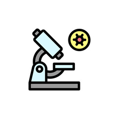 Microscope, coronavirus icon. Simple color with outline vector elements of viral pandemic icons for ui and ux, website or mobile application