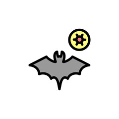 Bat, coronavirus icon. Simple color with outline vector elements of viral pandemic icons for ui and ux, website or mobile application