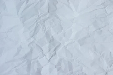 White crumpled paper background, texture of old paper.