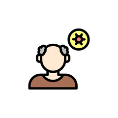 Old man, coronavirus icon. Simple color with outline vector elements of viral pandemic icons for ui and ux, website or mobile application