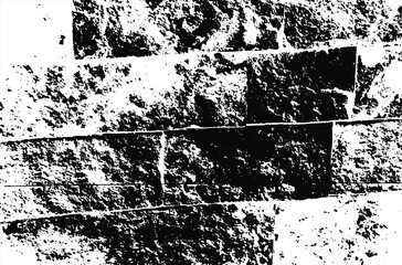 Bricks texture. Stone background.Grunge texture. Grunge black and white vector overlay. Grungy grainy surface.