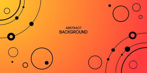 Abstract background, poster, banner. Composition of smooth rounded lines and dots. Trendy design. Vector color illustration in flat style.