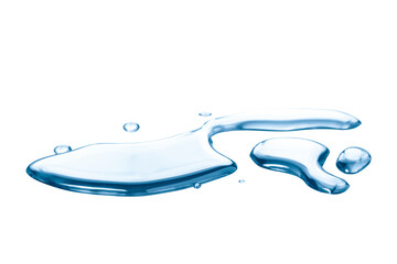 real image,spilled water drop on the floor isolated on white background.