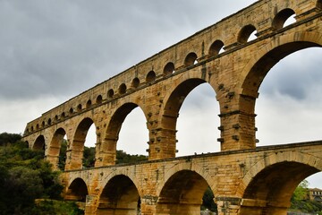 pont du gard, photo as a background , in Pont du gard, gardon, nimes france