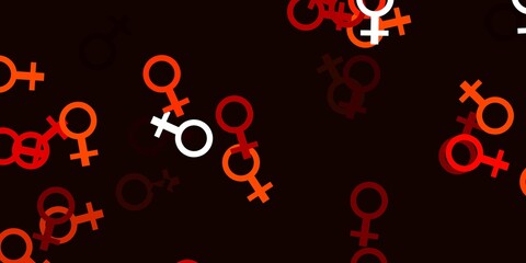 Light Orange vector template with businesswoman signs.