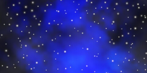 Naklejka na ściany i meble Dark BLUE vector template with neon stars. Shining colorful illustration with small and big stars. Theme for cell phones.