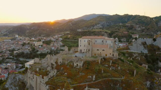Roccella Jonica, citt&agrave; in Calabria, vista aerea.