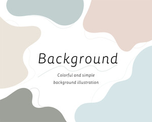 配色がかわいい曲線の背景／素材／スペース