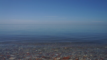 Calm Lake Waters Colorful Shore